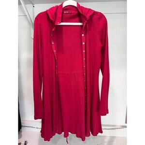 Barbara Lesser Women's Longline Button Up Tank Cardigan Adjustable Size Small